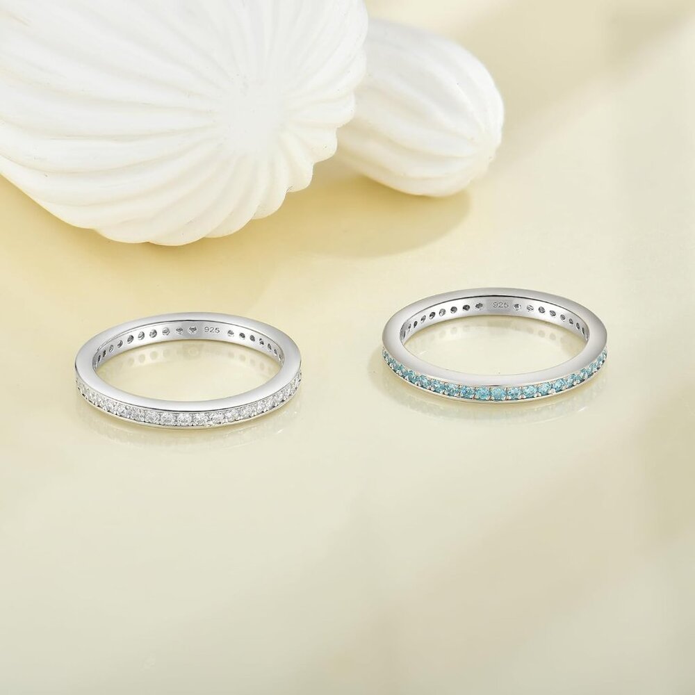 Women's Birthstone Stackable Ring - 925 Sterling … - image 5